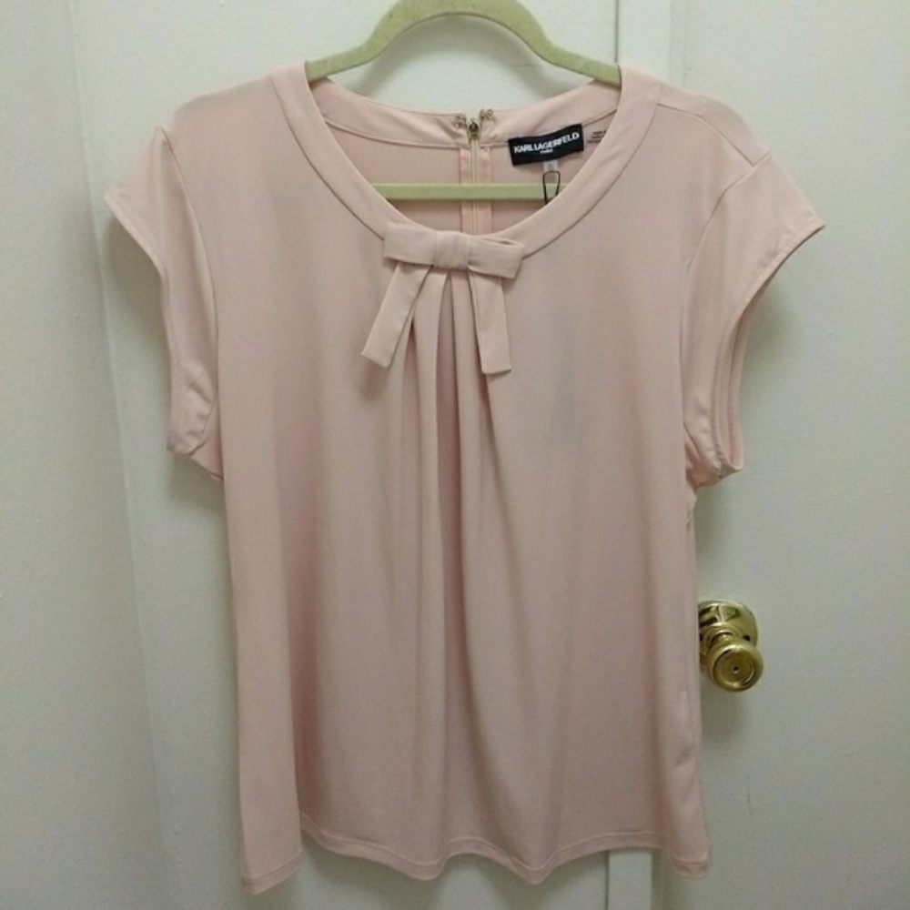 Karl Lagerfeld NWT pink top with bow detail